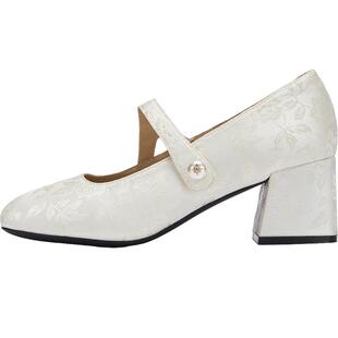 达芙妮复古玛丽珍女鞋夏季2026新款新中式国风粗跟气质单鞋高跟鞋