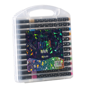 丙烯闪光马克笔软头水彩笔小学生美术专用荧光笔儿童无毒带闪粉幼儿园画笔珠光彩色流沙亮晶晶手帐笔