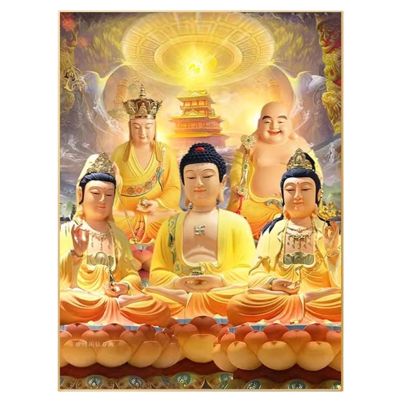 西方五圣钻石画方钻满贴钻十字绣