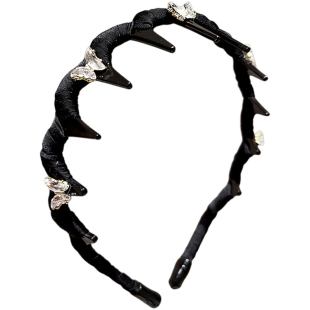 水钻蝴蝶高颅顶发箍女2026新款轻奢带齿洗脸发卡日常外戴头箍头饰