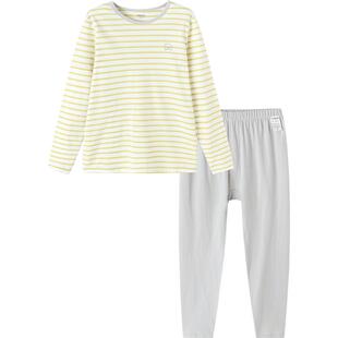 巴拉巴拉男童内衣套装中大童纯棉睡衣春秋款宝宝条纹秋衣秋裤儿童
