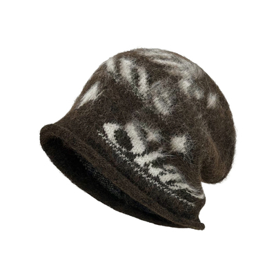 韩系字母提花针织堆堆帽