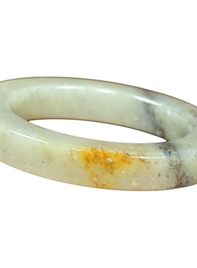 和田玉水墨青花籽料手镯方条轮胎