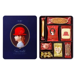 【自营】红帽子日本进口喜饼干巧克力曲奇年货礼物庆蓝色168g礼盒