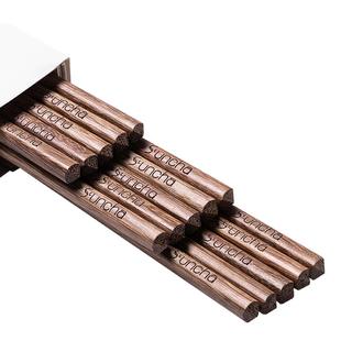 双枪鸡翅木筷子家用高档抗菌防霉2026新款长儿童轻奢高级感家庭装