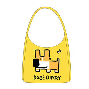 尼睿x吃盐的鱼 可爱小狗单肩包设计感大容量帆布包印花电脑包书包