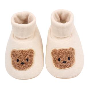 秋冬新生婴儿0-1岁男女宝宝软胶底鞋袜不掉跟保暖卡通防滑学步鞋