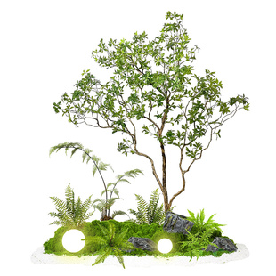 仿真马醉木造景植物楼梯下装饰假树入户室内景观仿生绿植造景布置