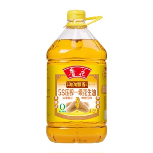 鲁花淘淘飘香5S压榨一级花生油4.28L厨房食用油