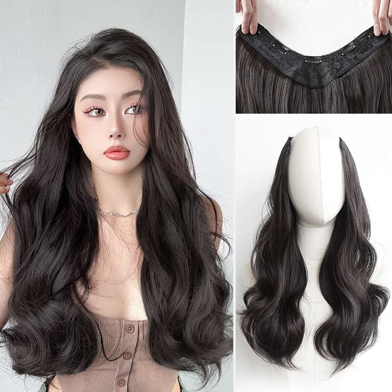 新款卷发片一片式假发接发片隐形无痕增发量蓬松假发女长发轻薄假