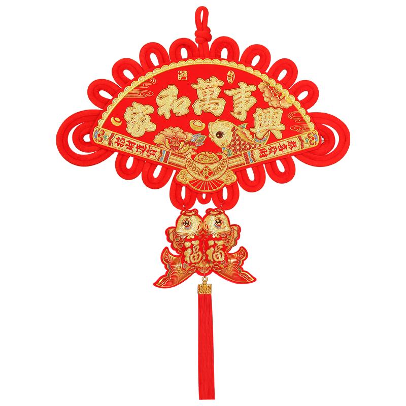 双面双线扇形中国结立体烫金