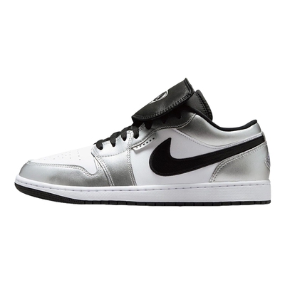 耐克男鞋Air Jordan 1黑白银AJ1魔术贴低帮复古篮球鞋IR2278-100
