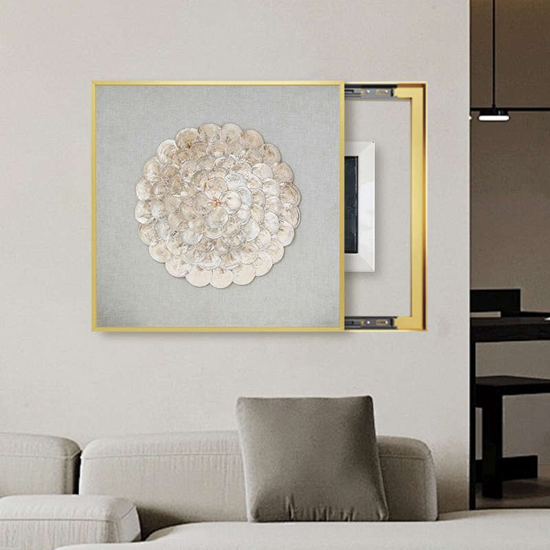 法式贝壳装饰画电表箱推拉框挂画开关盒弱电箱遮挡电闸配电箱壁饰