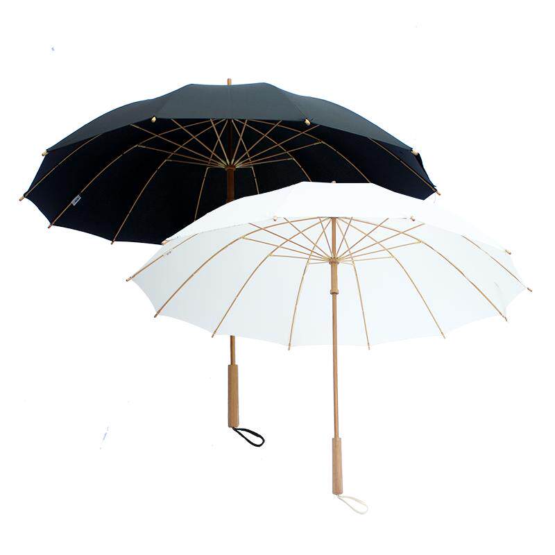 晴雨伞长柄伞情侣款复古全竹伞