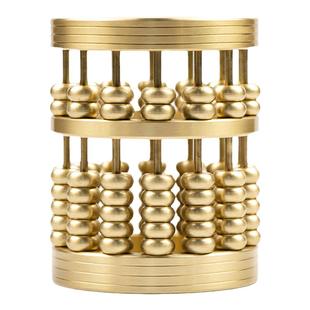 小铜记黄铜算盘笔筒纯铜中式摆件桌面创意礼物铜艺术品家居装饰品