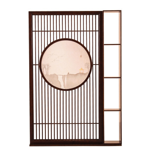 新中式定制屏风纱画全实木隔断折叠屏风玄关隔断墙工厂订制设计师