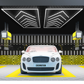 维修保养机修工位回型灯无缝洗车房专用蜂窝灯汽车美容贴膜九宫格