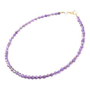 紫水晶手链女东海水晶玛瑙玉髓翡翠宝玉石散珠子细小米珠紫晶手串