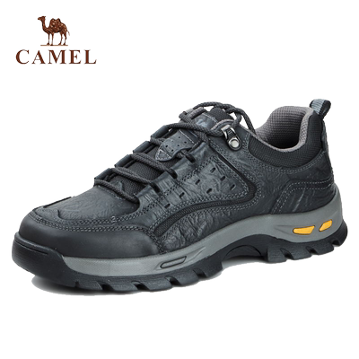骆驼秋季户外头层牛皮休闲鞋透气