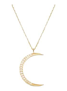 进口D色莫桑石月亮项链