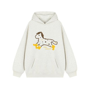 lemanism潮流星星小马连帽卫衣男款2026马年新款情侣款春秋外套女