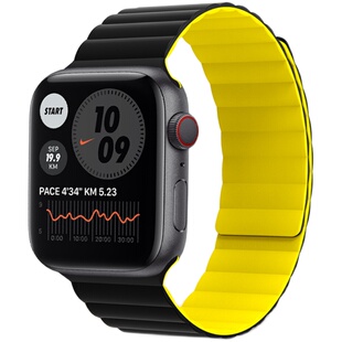 ［官方款］适用applewatchs11苹果手表S10表带创意硅胶磁吸iwatch9/8/7/ultra3/se3代小众透气运动男女款夏季