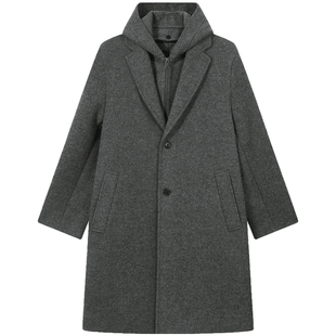 【3M雪丽绒】含绵羊毛BEANPOLE滨波秋冬男慵懒风可拆卸帽毛呢大衣