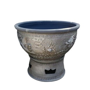 包邮家用睡莲盆荷花泥土陶水缸无釉庭院造景阳台金鱼老北京非陶瓷