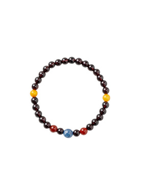 【吸引福运】石榴石蜜蜡蓝晶南红多宝手串范李李新年焕发活力手链