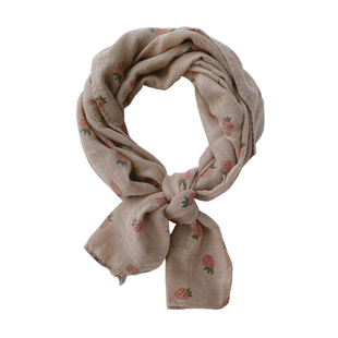 秋冬薄棉护颈防风长款围巾 儿童学生成人柔软围脖可爱卡通领巾