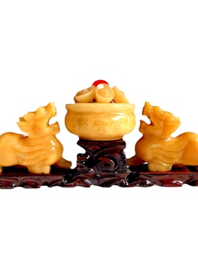 天然黄玉貔貅客厅镇宅风水摆设