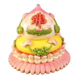 盖盖有口福花饽饽三月三佛桃摆件蔬菜汁馒头重阳花糕点面食花馍馍