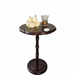 美式复古创意实木中古小边几茶几客厅卧室阳台沙发家用床头柜休闲