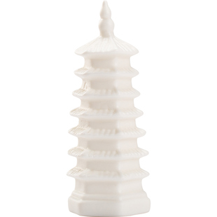 陶瓷手工艺品小摆件家居园艺造景复古装饰品配件搭配建筑物文昌塔