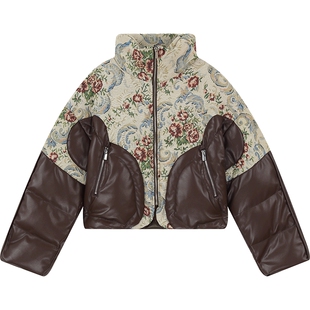 妖精的口袋新中式复古立领短款羽绒服女2025冬新款加厚保暖外套