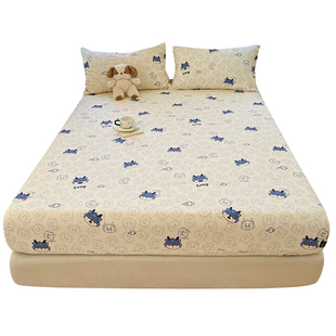 加厚老粗布床笠纯棉100全棉a类母婴级防尘床罩全包隔脏床垫保护罩