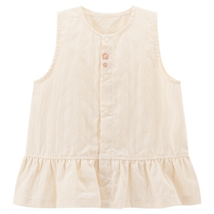 乖奇熊女宝宝纯棉背心上衣夏季薄款可爱甜美婴儿无袖衣服儿童夏装