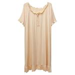 加长薄款莫代尔木耳花边加大码睡裙短袖夏季孕妇胖MM200斤家居服