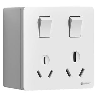 86型大功率10A+16A空调热水器插座面板带独立控制开关六孔三三插