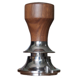 顽固如一压粉锤咖啡压粉器胡桃木同心圆可调节深度58mm53mm铂富