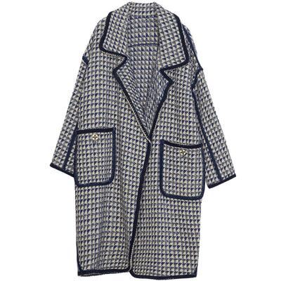 谜底大廓形毛呢大衣女春新款复古翻驳领大口袋呢子241MD0061