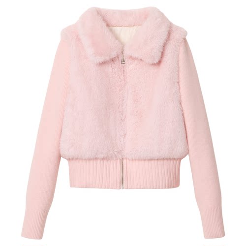 AZZHEN【柔雾绒绒】设计感毛毛针织羽绒服90白鸭绒外套