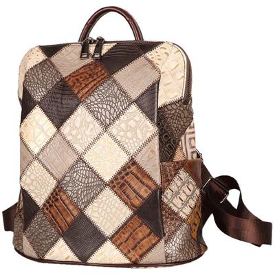 原创真皮女士复古小众百搭双肩包