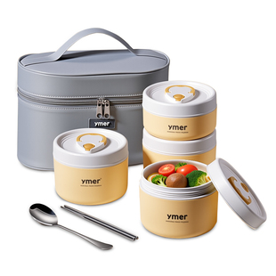 保温饭盒陶瓷内胆上班族专用可微波炉加热多层分格带饭便当餐盒碗