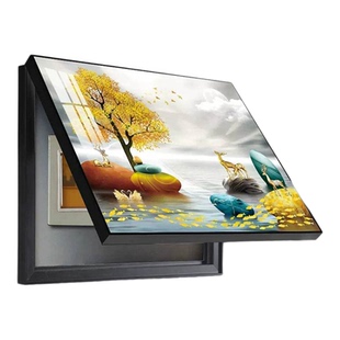 电表箱装饰画免打孔现代简约遮挡箱客厅开关电表盒配电箱电闸挂画