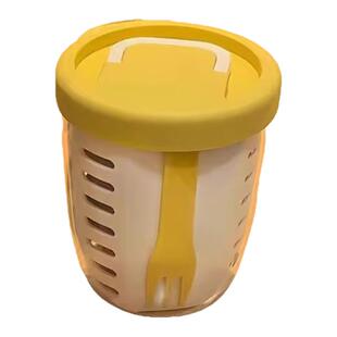 高颜值可沥水果杯便携式带叉子外带早餐碗沙拉燕麦酸牛奶杯便当盒