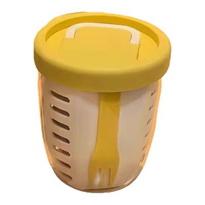 高颜值可沥水果杯便携式带叉子