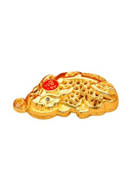 4cm合金貔貅金色福字吊坠招守财