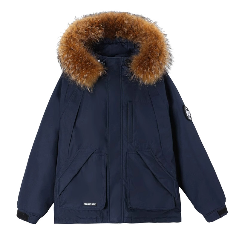 实拍情侣工装新款羽绒棉服连帽大棉衣/棉服