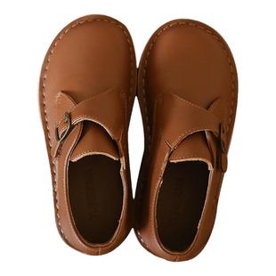 宝宝幼儿园加绒百搭纯牛皮魔术贴皮鞋允儿妈女童秋冬洋气软底鞋子